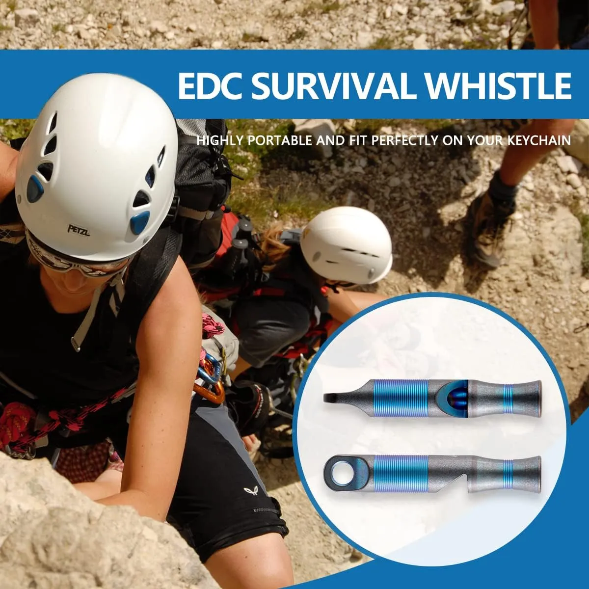 Emergency Whistle Survival Loud, Titanium Outdoor Safety Whistle Survival Shrill Loud Blast with Paracord for Kayak, Life Vest, Jacket, Boating, Fishing,Camping, Hiking, Hunting, Coyote