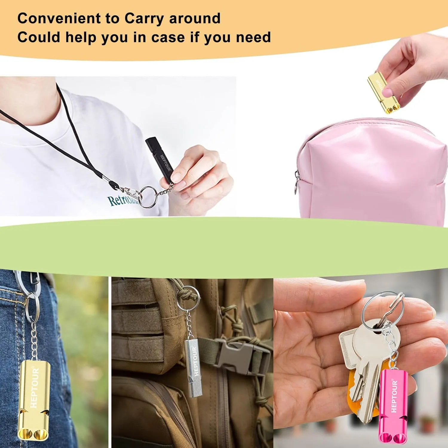 Emergency Whistles,Premium Safety Survival Whistle with Lanyard Keychain,High Pitch Double Tubes Coyote Whistle for Outdoor Hiking Camping Hunting Boating Rescue Signal Whistle Lifeguard