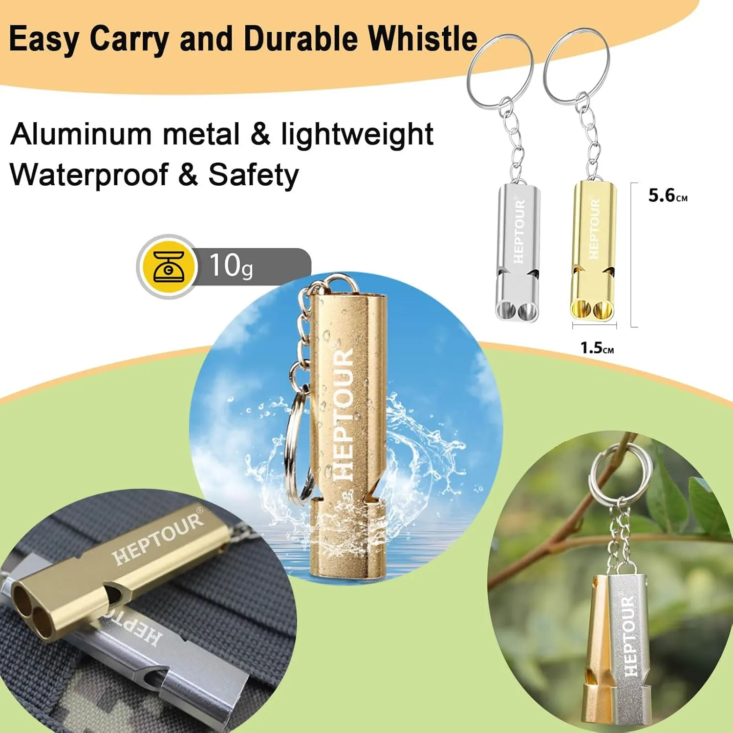 Emergency Whistles,Premium Safety Survival Whistle with Lanyard Keychain,High Pitch Double Tubes Coyote Whistle for Outdoor Hiking Camping Hunting Boating Rescue Signal Whistle Lifeguard