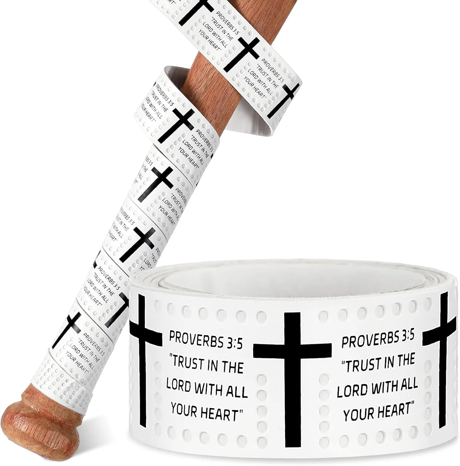 Faith Cross Baseball Bat Grip Tapes 1.1mm Precut Full Adhesive Softball Grip Tape,Non-Slip Softball Bat Wrap Religious Cricket Batting Tape Replacement