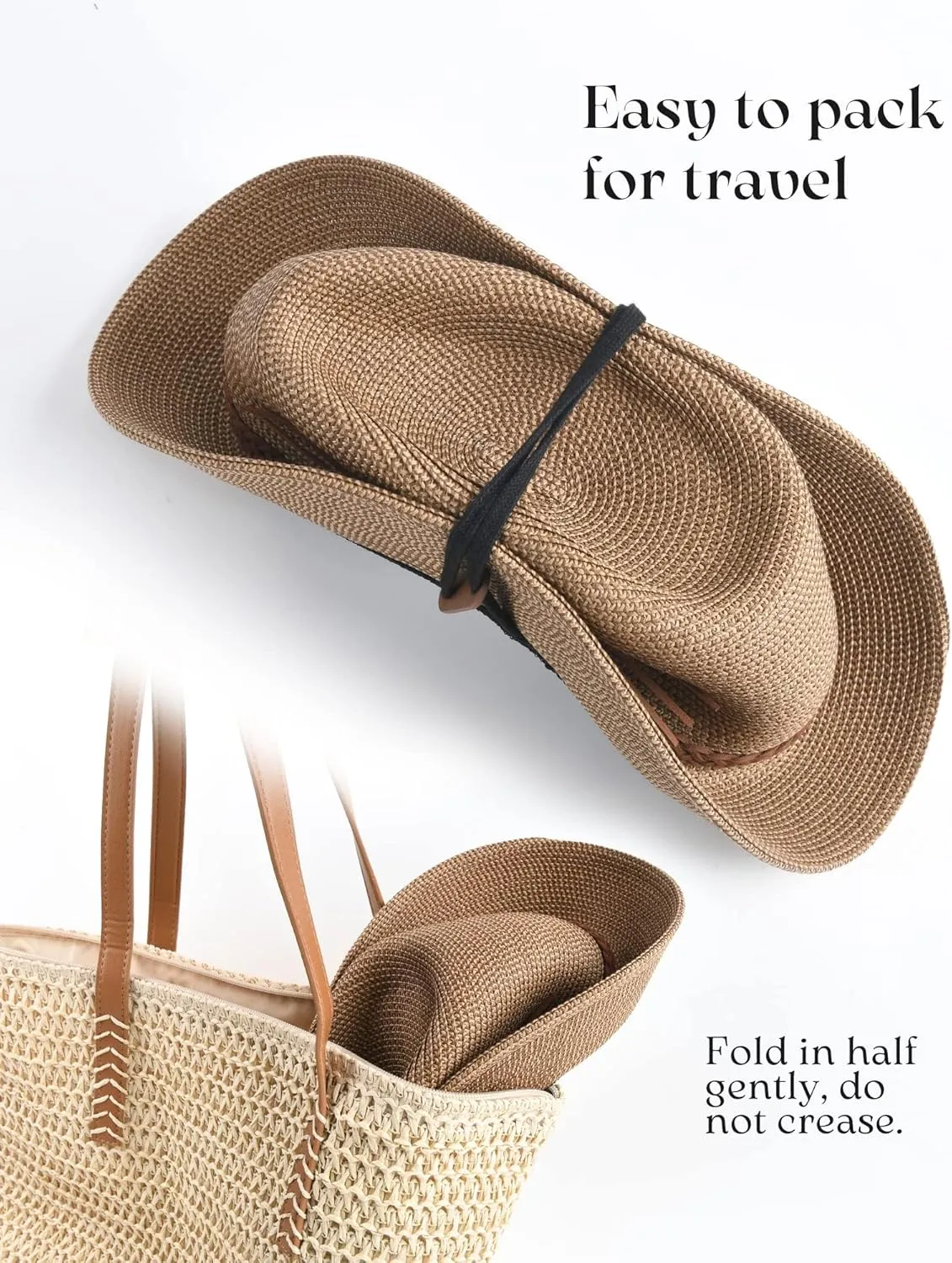 FURTALK Sun Hats for Women Summer Wide Brim UV UPF 80  Panama Fedora Foldable Packable Straw Beach Hat