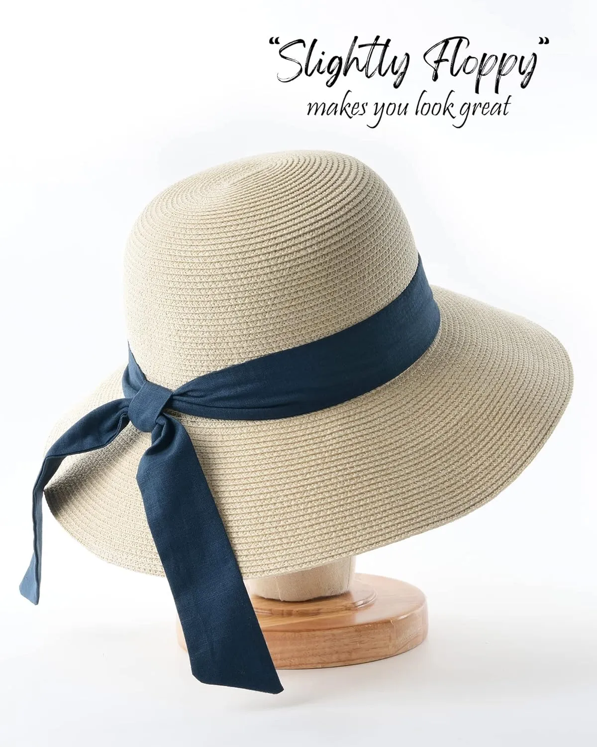 FURTALK Womens Beach Sun Straw Hat UV UPF 80  Travel Foldable Brim Summer UV Hat