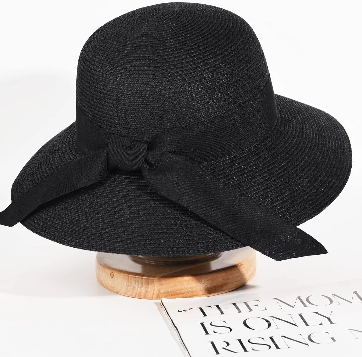 FURTALK Womens Beach Sun Straw Hat UV UPF 80  Travel Foldable Brim Summer UV Hat