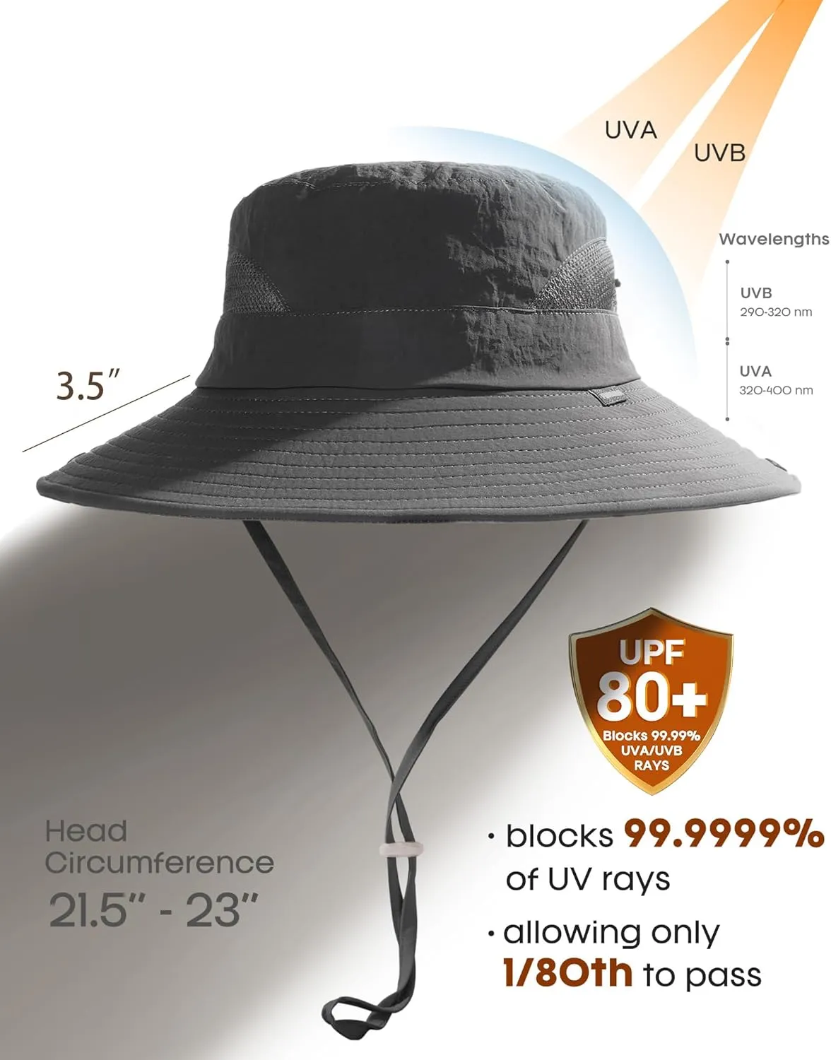 FURTALK Womens Sun Hat with Ponytail Hole Beach Hiking Summer Wide Brim UPF 80  Outdoor Protection Foldable Bucket Hat