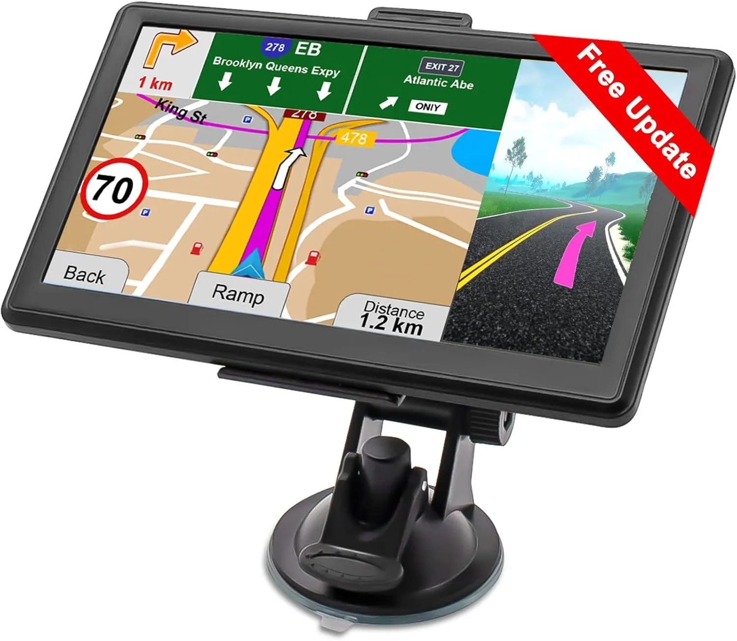 GPS Navigator for Car with 2025 US/CA/MX Offline Maps Free Update, 7 Inch Car GPS Navigation System for Vehicles RV Semi Truck Commercial Drivers with Voice Guidance Speedcam Alert, POI/ZIP Search, FM