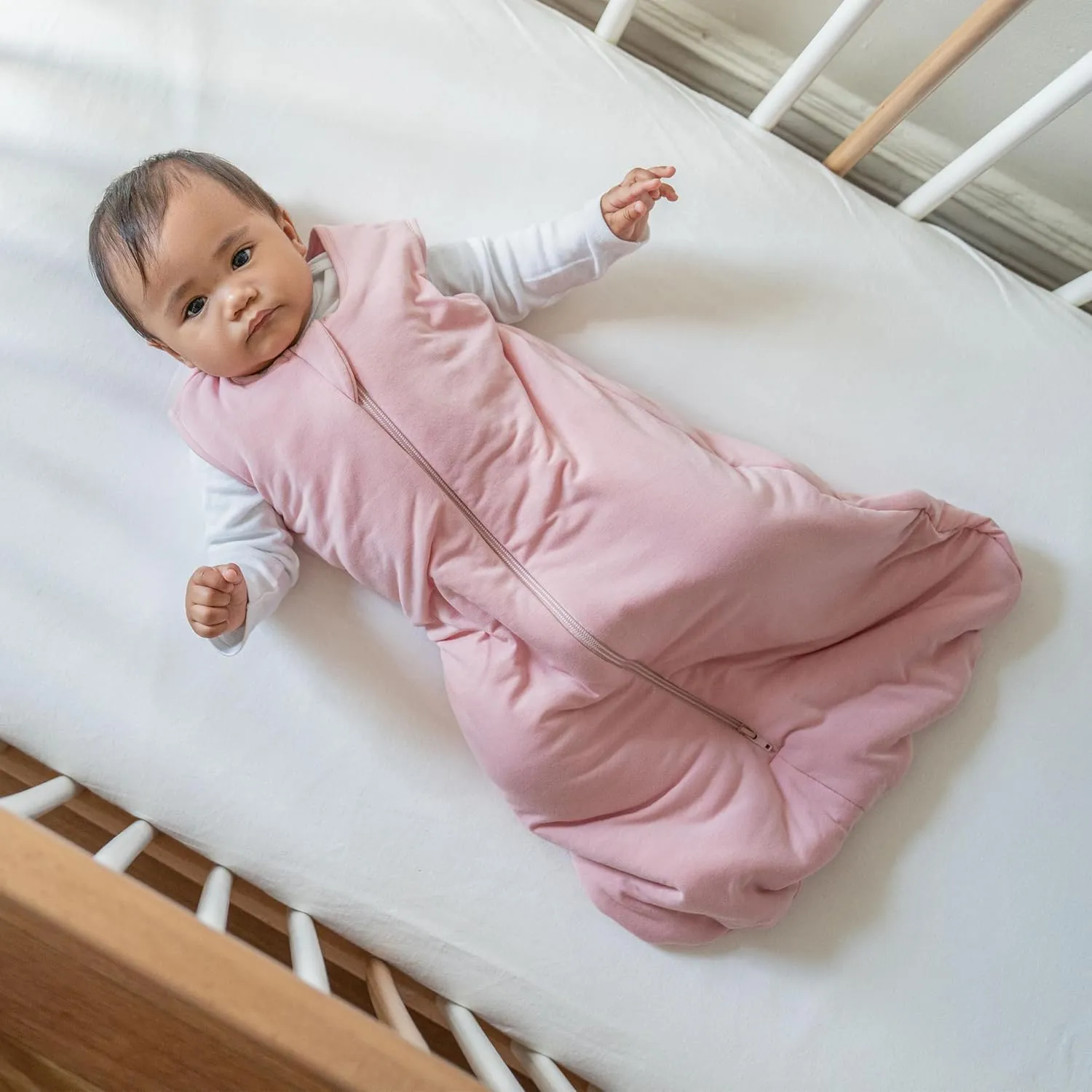 HALO Sleepsack Supersoft Wearable Blanket, Viscose Made from Bamboo, Sleeping Bag for Babies, 1.5 TOG, 0  6 Months, Small, Dusty Pink