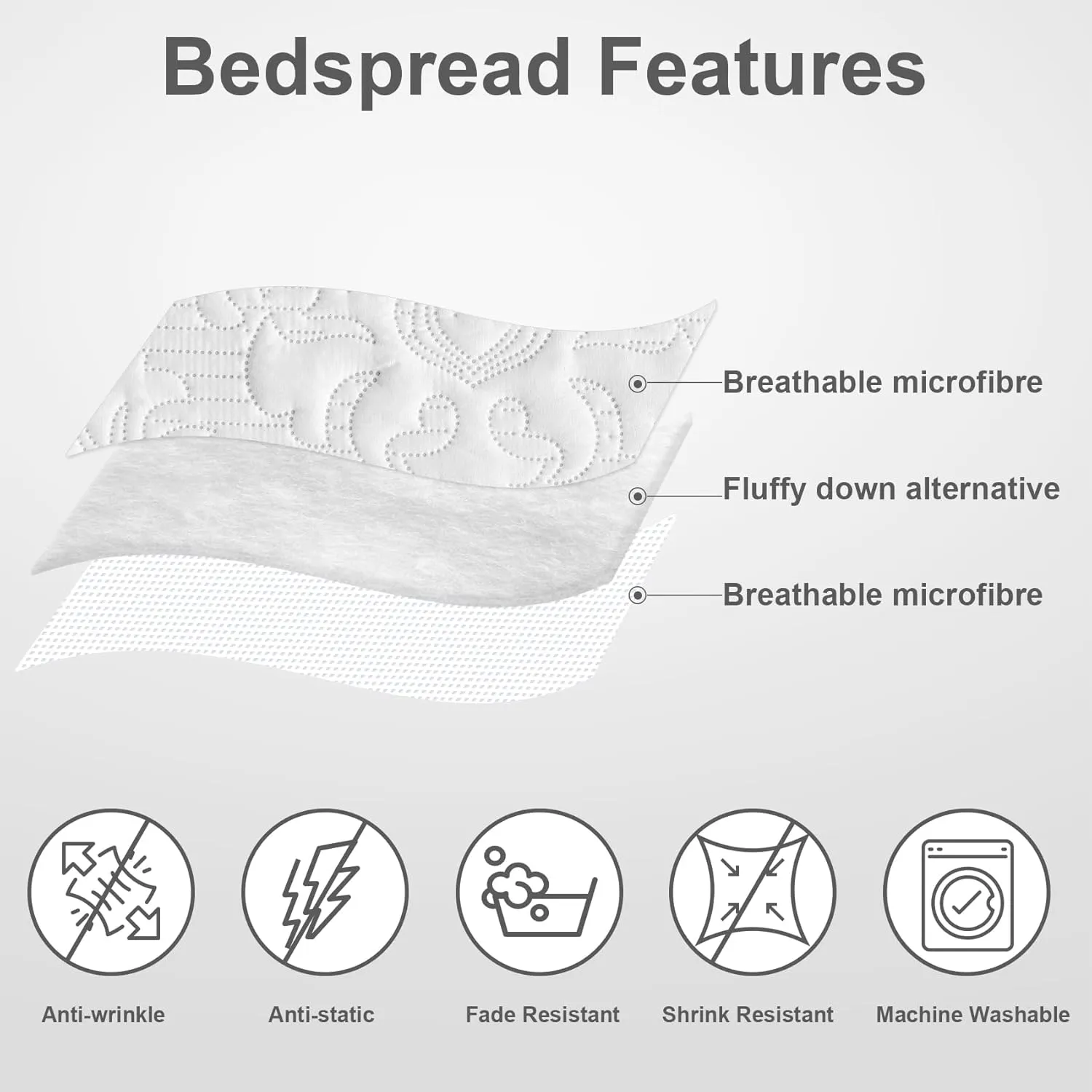 Hansleep White Quilt Queen Size - Damask Ultrasonic Summer Bedspread Queen, Soft Lightweight Coverlet Bedding Set, 3 Pieces (1 Quilt, 2 Pillow Shams)