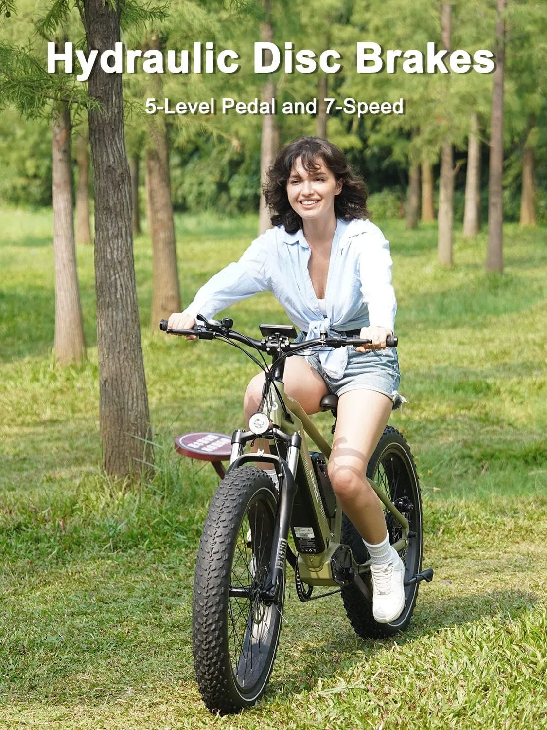 HAOQI Cheetah Electric Bike for Adults, 750W(Peak 1000W) Electric Bike,48V 16AH/25Ah Battery Adult Electric Bicycle,26*4Fat Tire Full Suspension 28MPH Mountain Ebike, 7 Speed Max 85 Miles Range