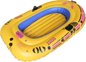 Inflatable Boat, Padded Inflatable Raft for Adults and Children, 2-Person Inflatable Fishing Boat, 190 X 115 X 30cm(Color:Yellow)