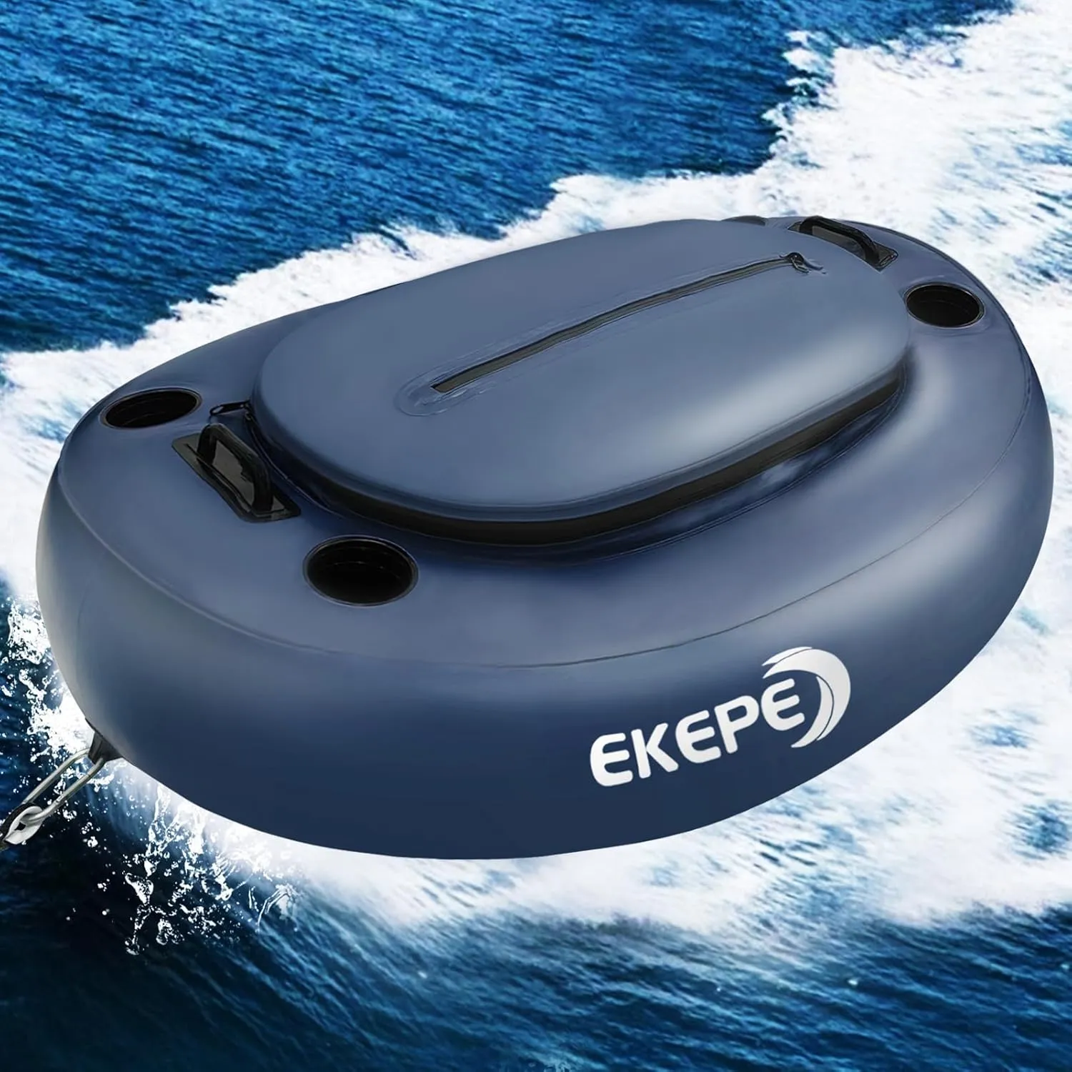 Inflatable Kayak Floating Cooler, 40 QT - River Cooler Float with Tow Rope for Kayaking & Boating, Heavy Duty PVC Dry Storage Vessel Built in Four Cup Holder for Outdoor Enthusiasts