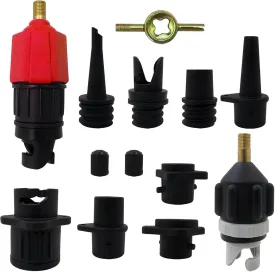 Inflatable Pump Adaptor Air Pump Adapter Fit for SUP Inflatable Car Air Compressor Valve Adapter with 9 Air Valve Nozzle for Paddle Board Inflatable Boat