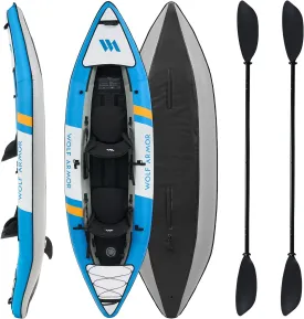 Inflatable Recreational Touring Kayak with EVA Padded Seats, 2 Person Tandem inflatable Kayak with All the Accessories, Lake, River, and Ocean Kayaks Boat for Fishing, Travel, and Adventure
