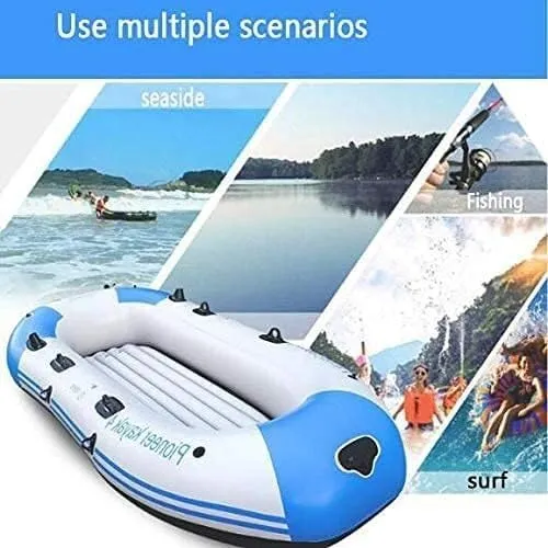 Inflatable Series, 4-Person PVC Inflatable Raft, Alumioars, Cushions, High Output Air Pumps/Color/Stand Edition