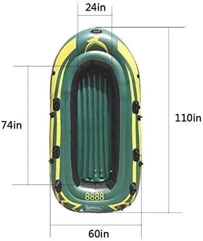 Inflatable Series, 4-Person PVC Inflatable Raft, Alumioars, Cushions, High Output Air Pumps/Color/Stand Edition