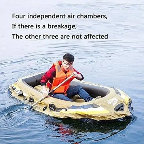 Inflatable Series, 4-Person PVC Inflatable Raft, Alumioars, Cushions, High Output Air Pumps/Color/Stand Edition