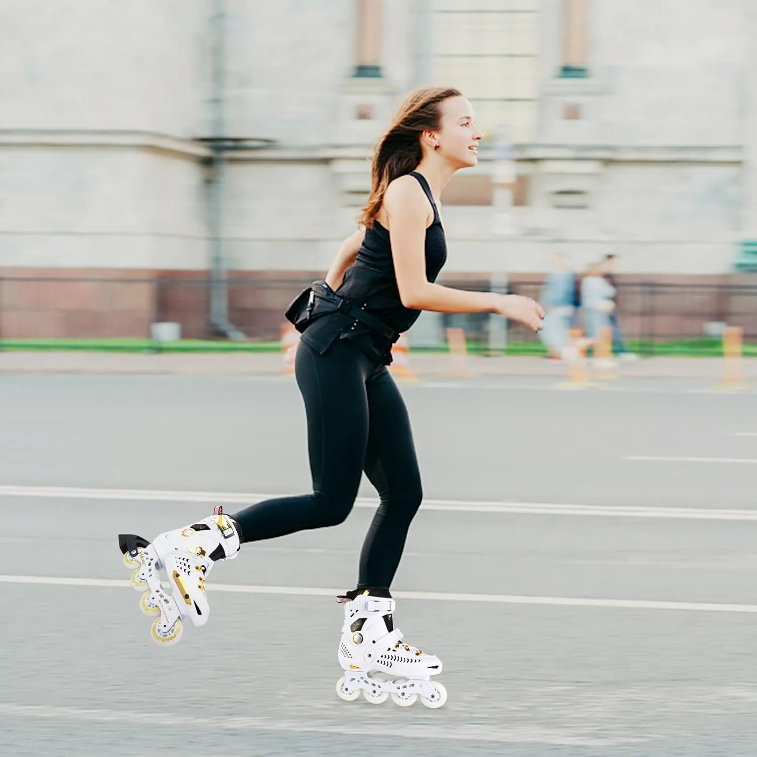 Inline Skates for Women and Men, Fitness Professional Roller Skates Blades Adult, High Performance Outdoor Inline Speed Skates Unisex, Beginner Aggressive 4-Wheel Racing Skates