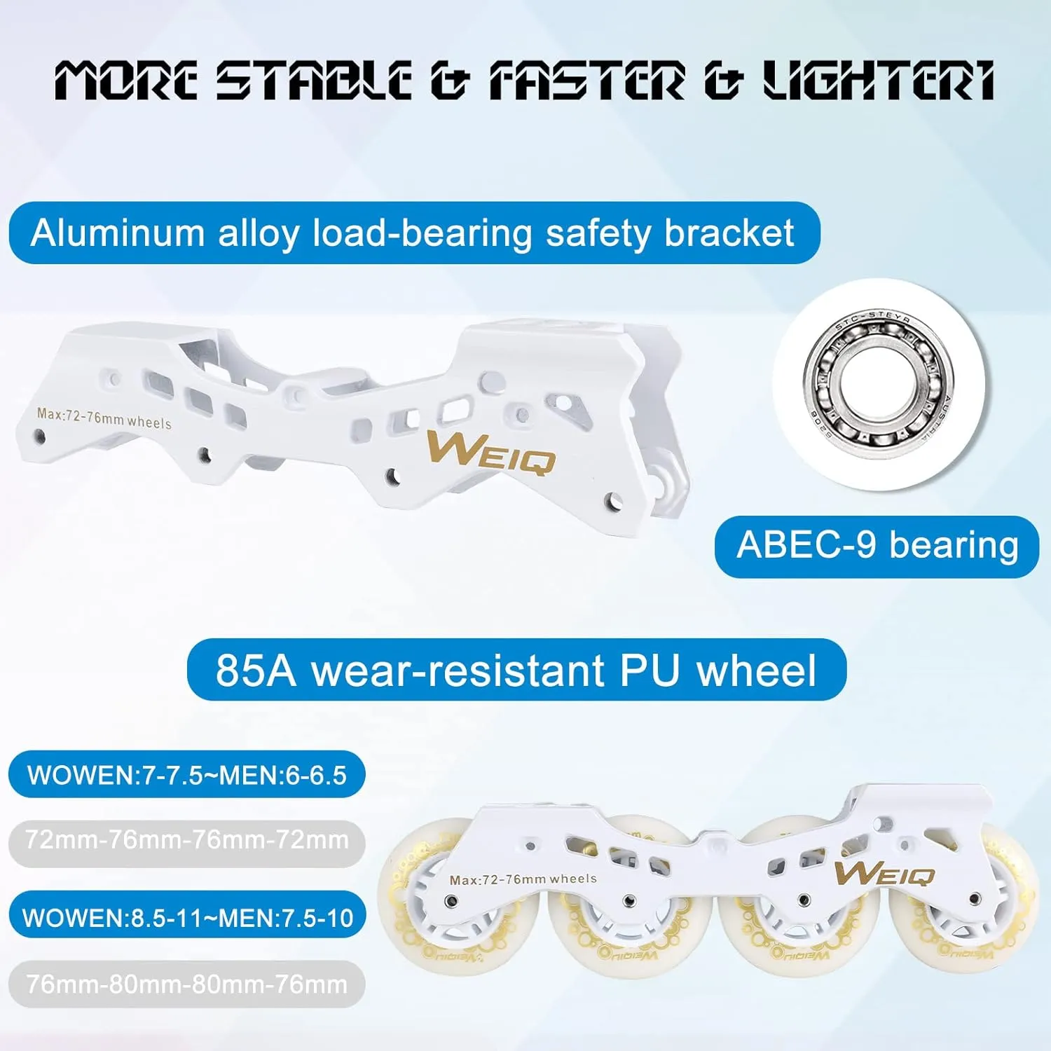 Inline Skates for Women and Men, Fitness Professional Roller Skates Blades Adult, High Performance Outdoor Inline Speed Skates Unisex, Beginner Aggressive 4-Wheel Racing Skates