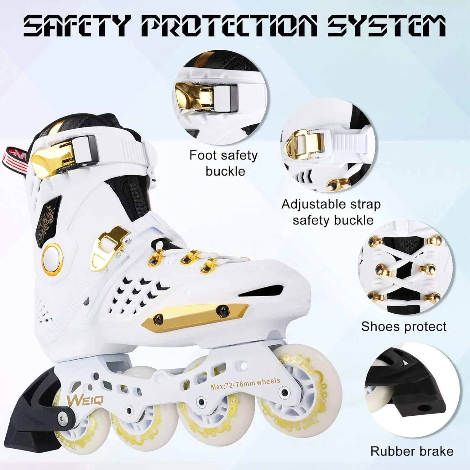Inline Skates for Women and Men, Fitness Professional Roller Skates Blades Adult, High Performance Outdoor Inline Speed Skates Unisex, Beginner Aggressive 4-Wheel Racing Skates