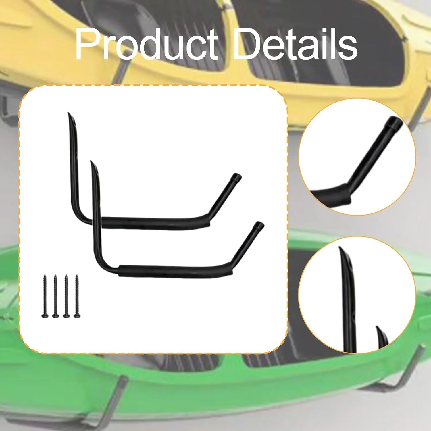 Kayak Storage Rack Wall Mount, Heavy Duty Portable Canoe Hanger Garage Kayak Storage Hook for Tools Paddleboard