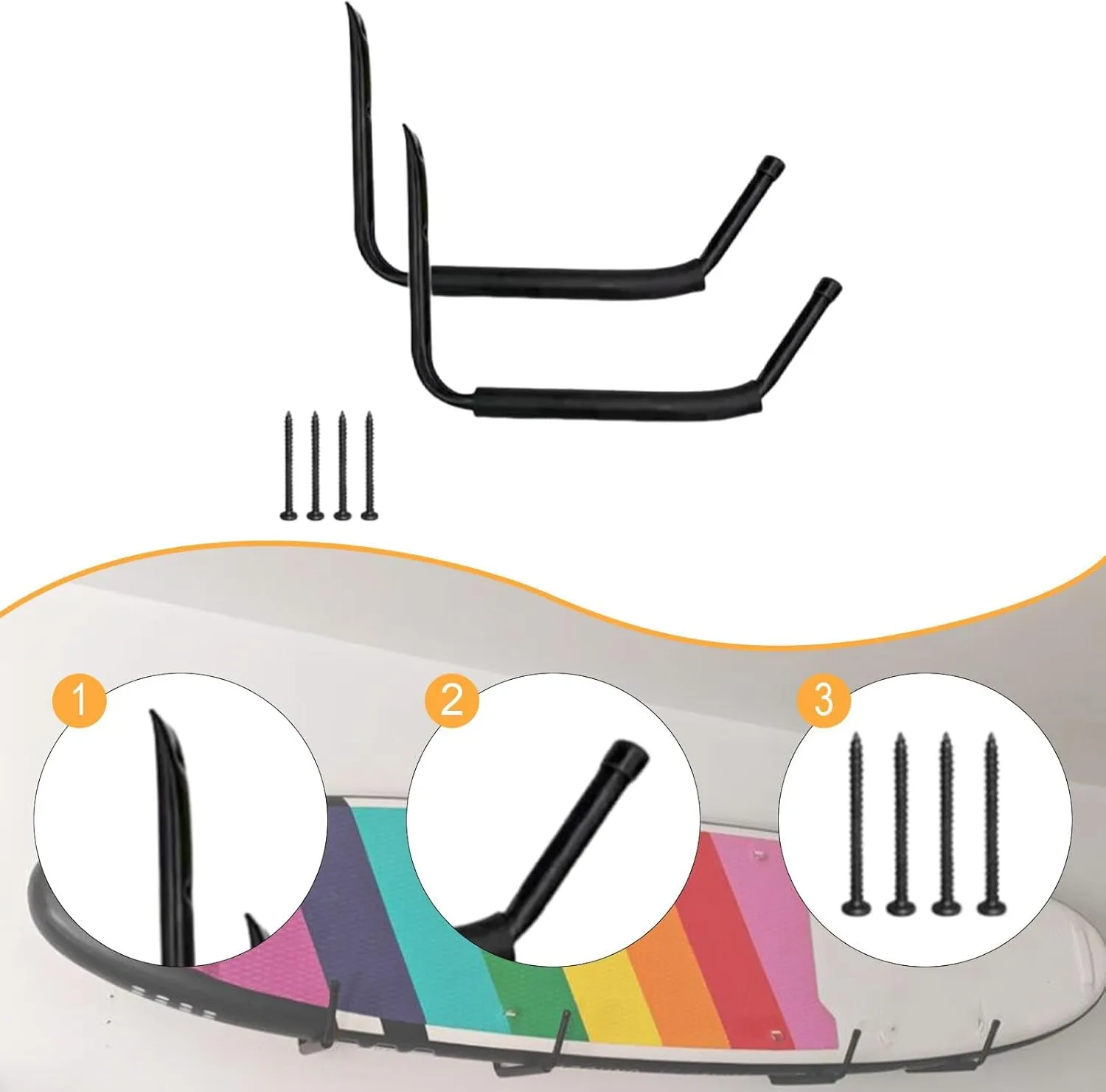 Kayak Storage Rack Wall Mount, Heavy Duty Portable Canoe Hanger Garage Kayak Storage Hook for Tools Paddleboard