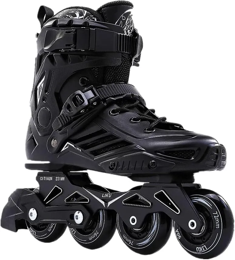 LIKU Black Professional Inline Skates Unisex