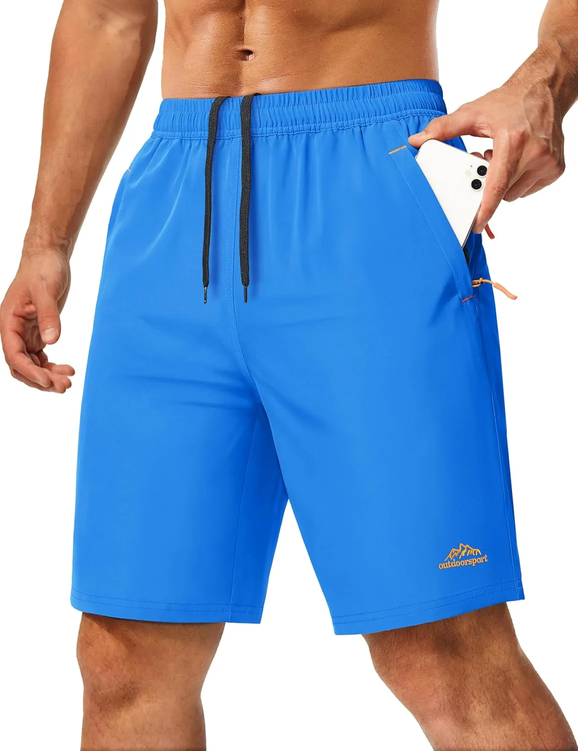 MAGCOMSEN Men's Hiking Shorts 9" Quick Dry Lightweight Running Shorts with Zipper Pockets for Workout Athletic Sport