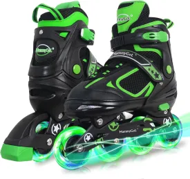 MammyGol Adjustable Inline Skates for Kids Boys Girls Youth with Light up Wheels