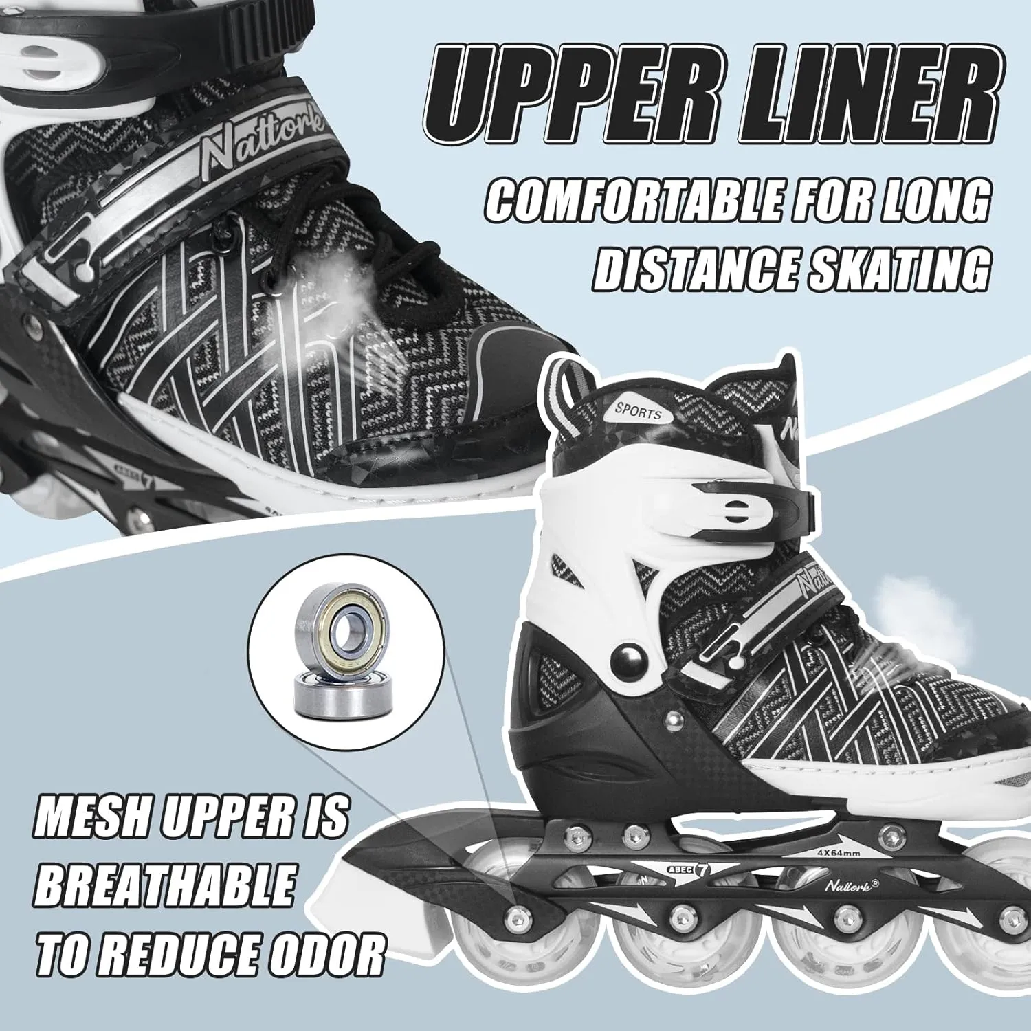 MammyGol Adjustable Inline Skates for Kids,Roller Skates with Featuring All Illuminating Wheels - Beginner Skates for Girls and Boys,Youth Teens
