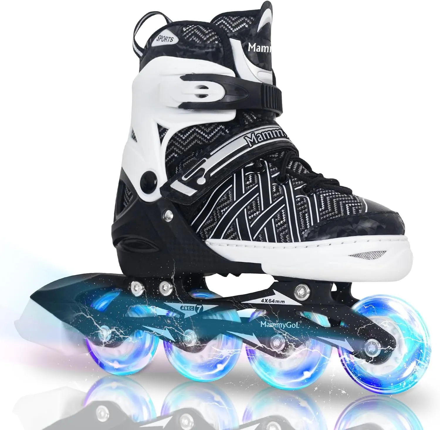 MammyGol Adjustable Inline Skates for Kids,Roller Skates with Featuring All Illuminating Wheels - Beginner Skates for Girls and Boys,Youth Teens
