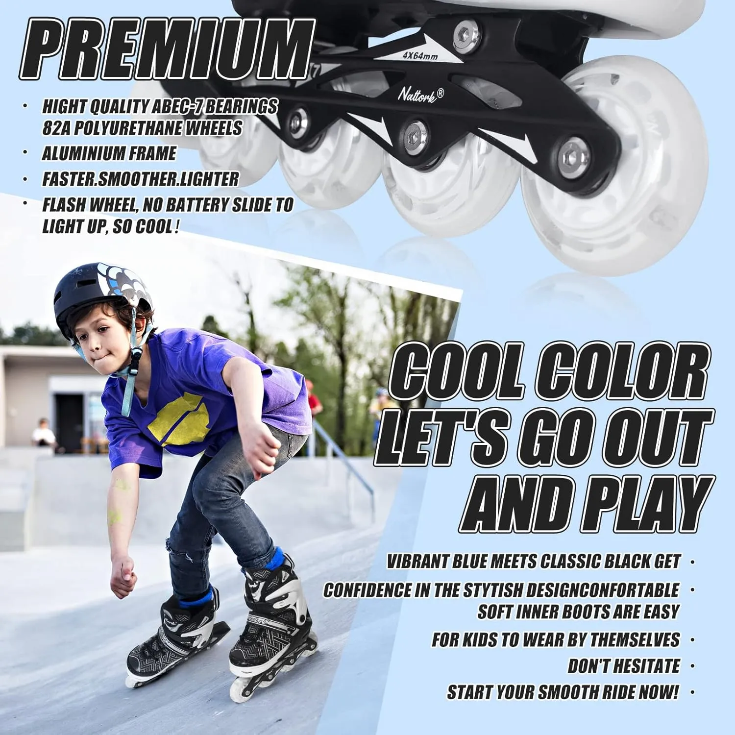 MammyGol Adjustable Inline Skates for Kids,Roller Skates with Featuring All Illuminating Wheels - Beginner Skates for Girls and Boys,Youth Teens