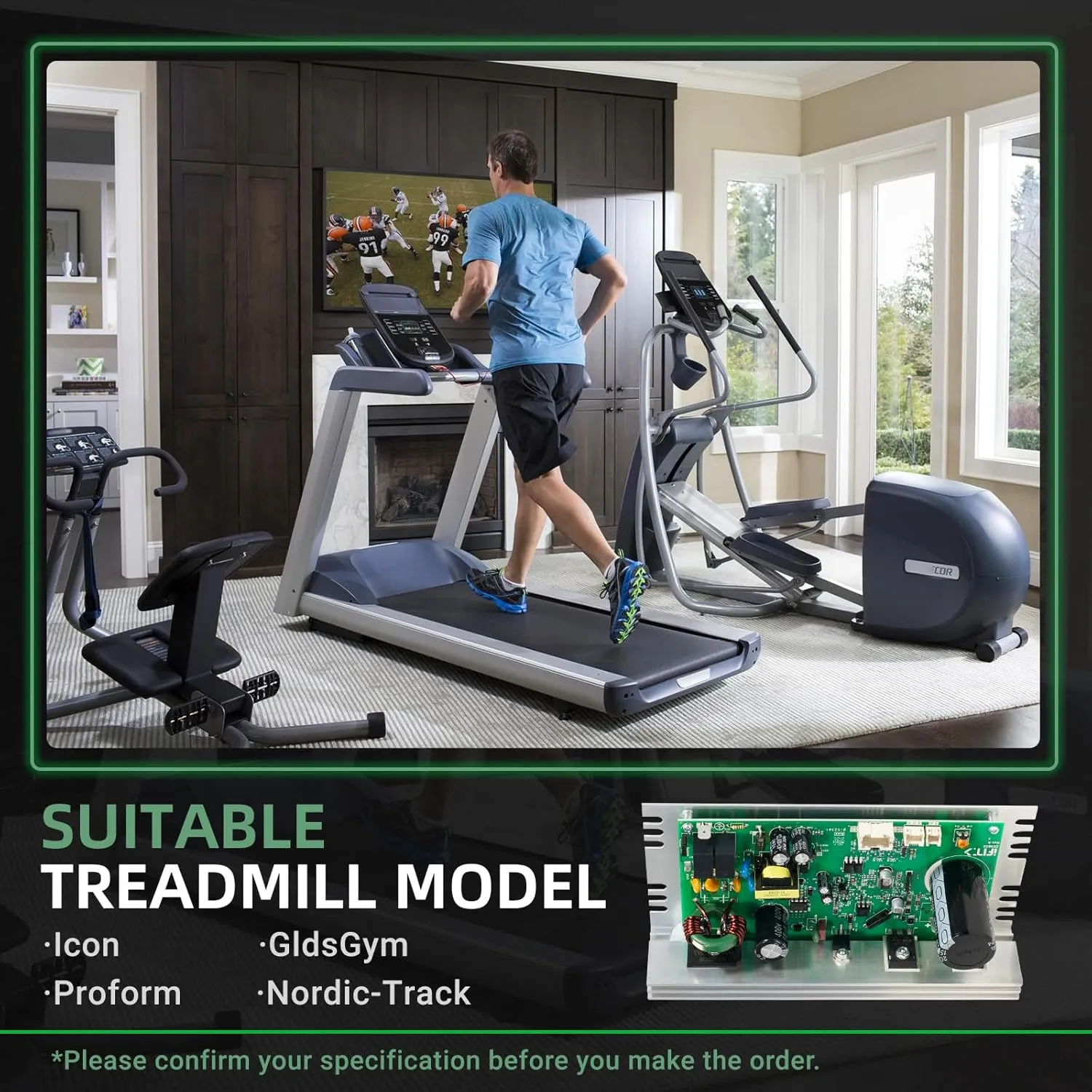 MC1618DLS 406075 Treadmill Control Board Motherboard, Compatible with Icon|GldsGym|Proform|Nordic-Track Treadmill #Replace White Sockets ZE0822 Treadmill Motor Controller Circuit Board