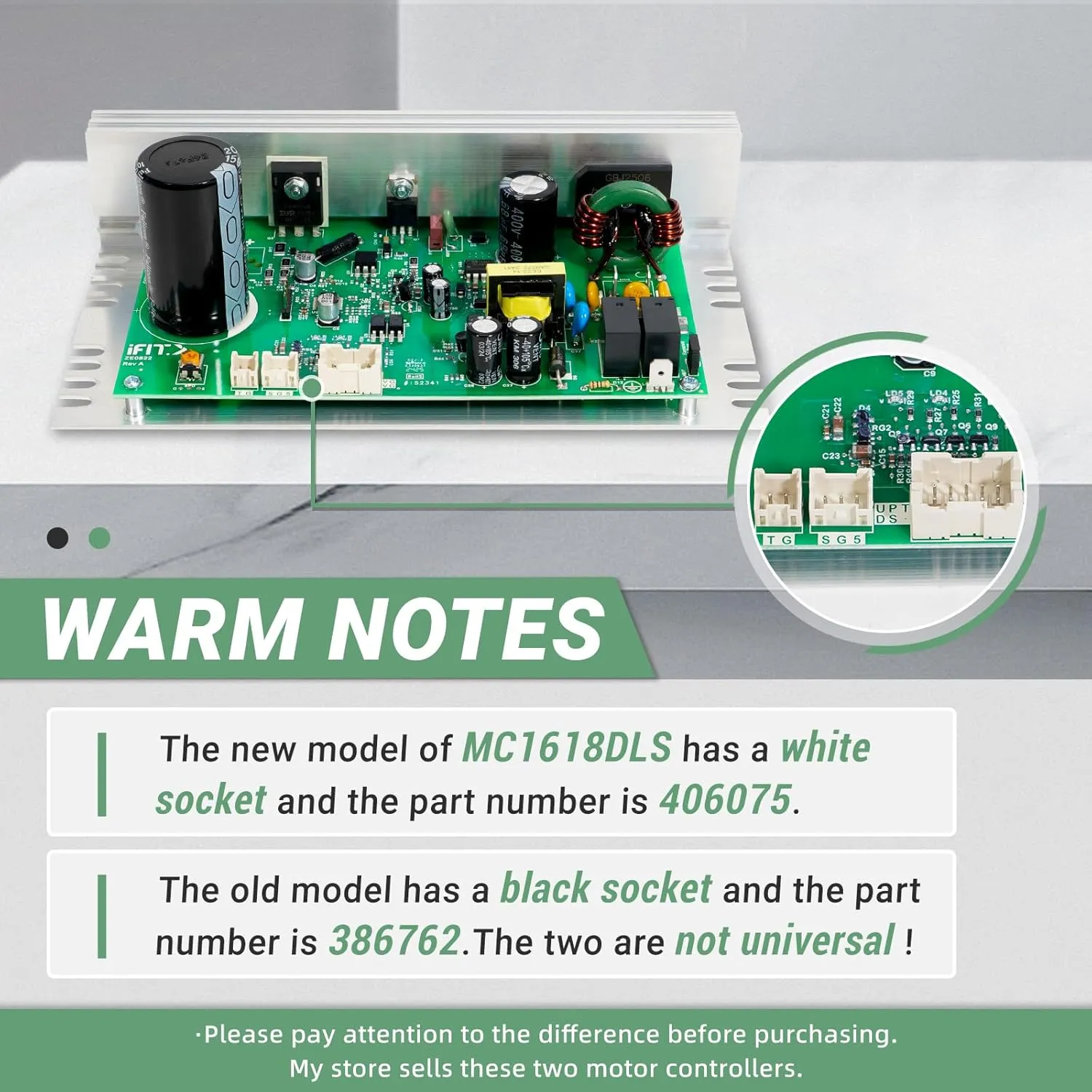 MC1618DLS 406075 Treadmill Control Board Motherboard, Compatible with Icon|GldsGym|Proform|Nordic-Track Treadmill #Replace White Sockets ZE0822 Treadmill Motor Controller Circuit Board