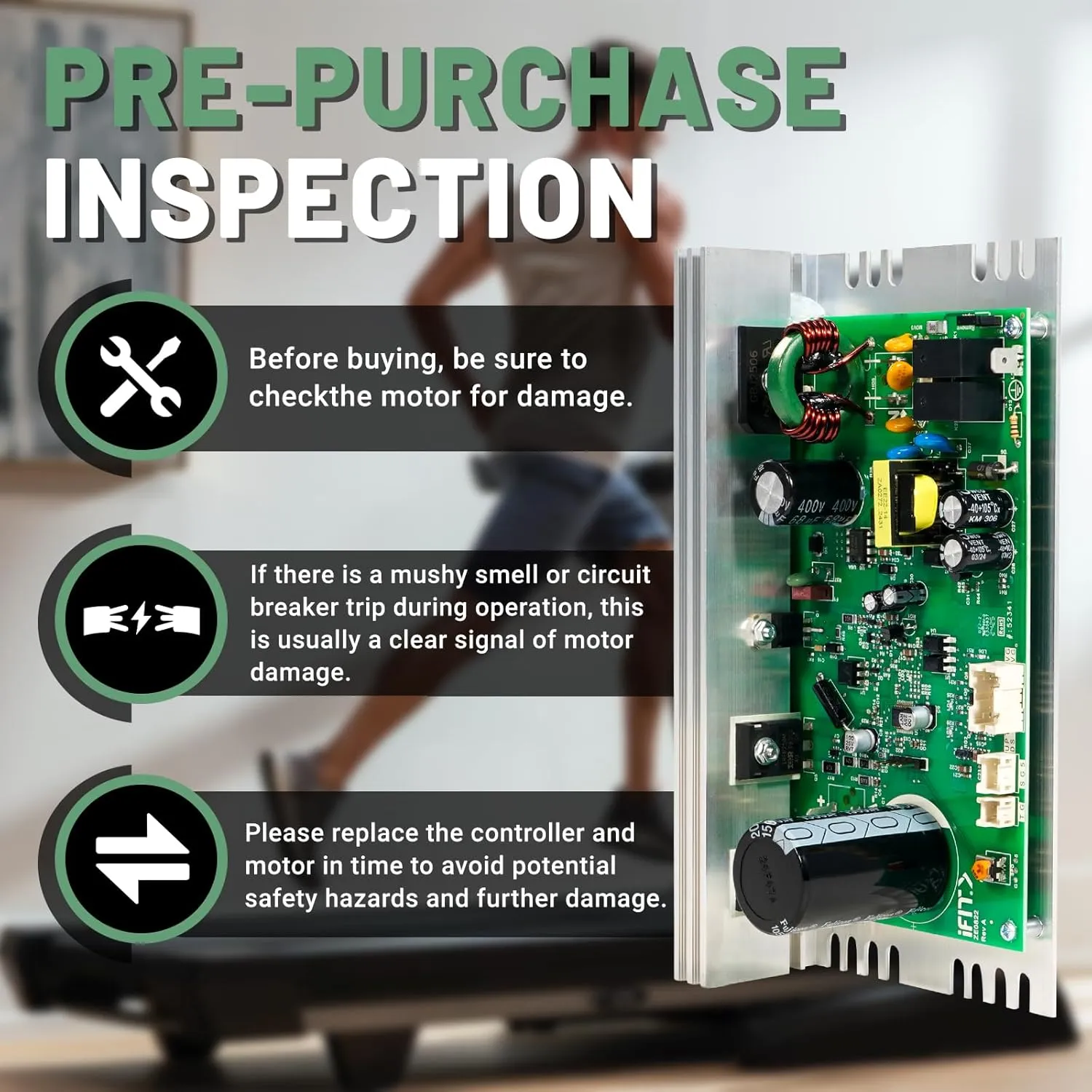 MC1618DLS 406075 Treadmill Control Board Motherboard, Compatible with Icon|GldsGym|Proform|Nordic-Track Treadmill #Replace White Sockets ZE0822 Treadmill Motor Controller Circuit Board