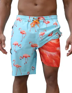 Mens Board Shorts with Compression Liner 9 Inseam Quick Dry Swimwear Bathing Suit Swim Trunks with 4 Pocket