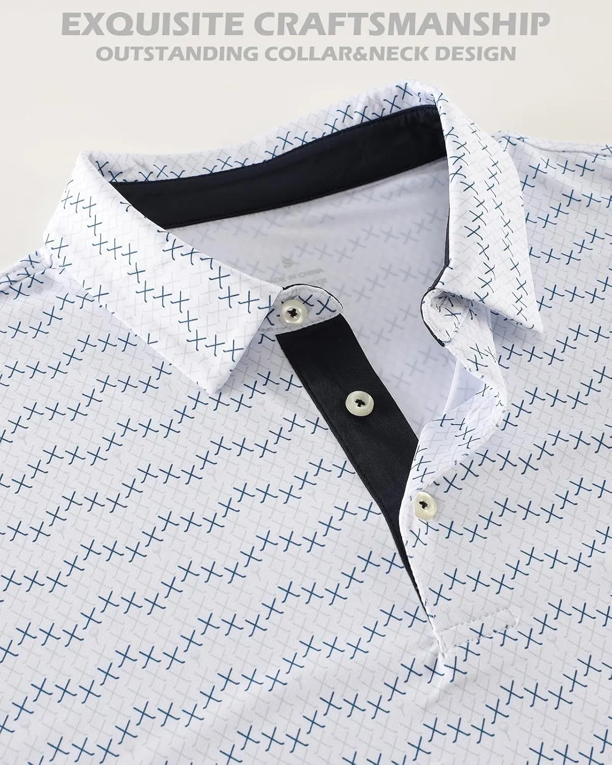 Men's Golf Polo Shirts Dry Fit Comfort Stretch Casual Shirt Short Sleeve Perfomance Moisture Wicking Funny Print