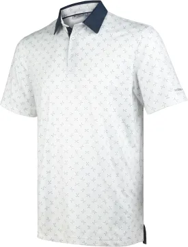 Men's Golf Shirts Short Sleeve Moisture Wicking Print Patterns Collared Performance Polo Golf Shirts for Men Dry Fit