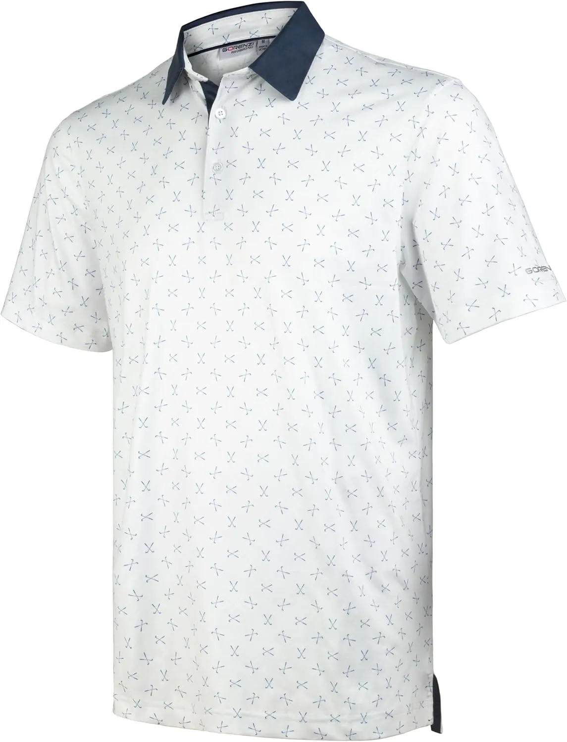 Men's Golf Shirts Short Sleeve Moisture Wicking Print Patterns Collared Performance Polo Golf Shirts for Men Dry Fit