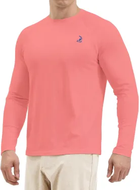 Mens UV Sun Protection Long Sleeve Shirts Rash Guard for Outdoor Fishing Hiking Swimming UPF 50 