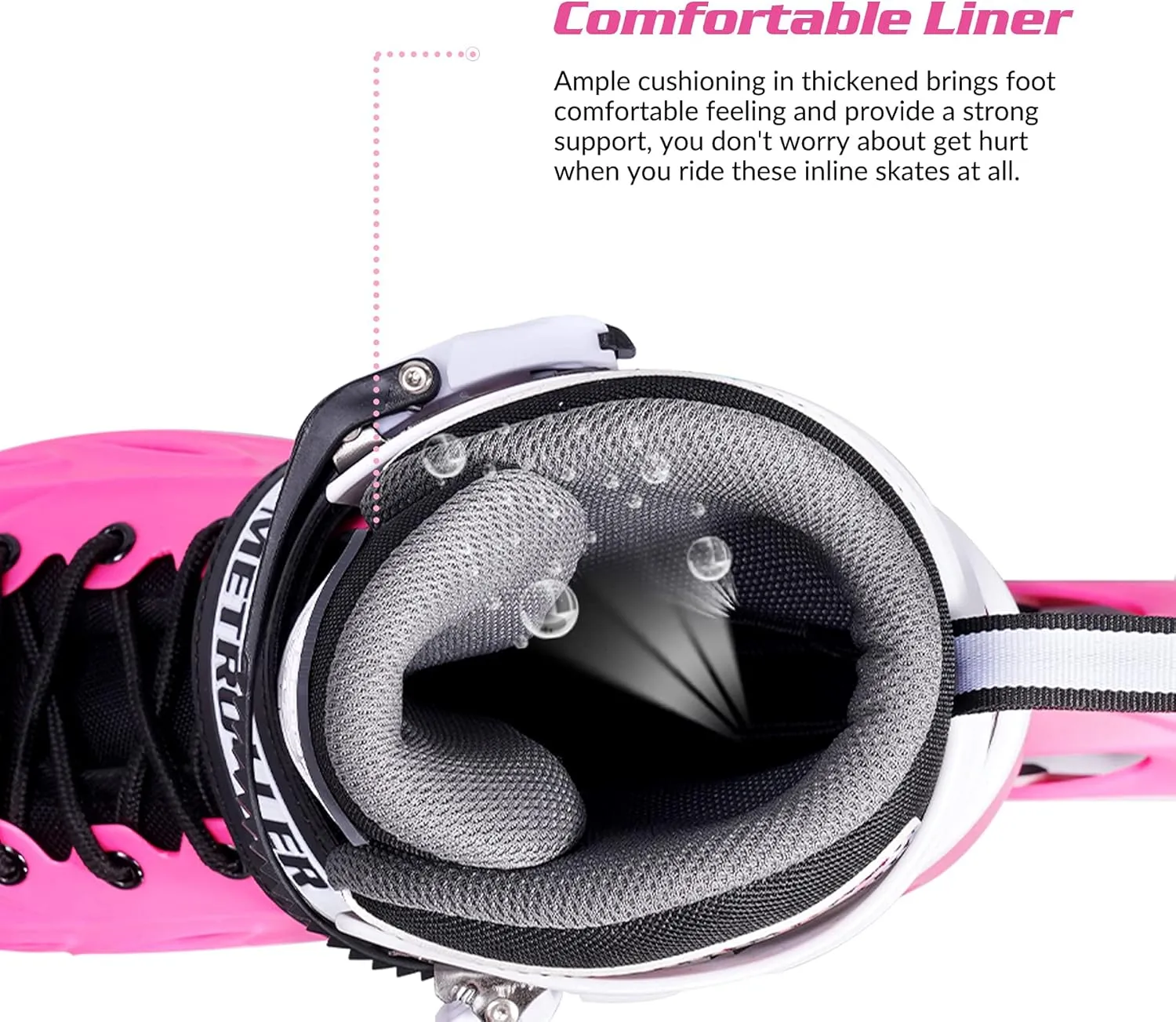 METROLLER Inline Skates for Girls and Boys, Women, Men 4 Sizes Adjustable Inline Skates with Light Up Wheels, Illuminating Beginner Skates for Kids 5-8 8-12 & Adult Youth.