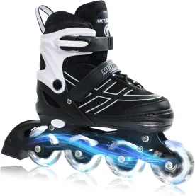 METROLLER Inline Skates for Girls Boys Ages 5-8 8-12 Adjustable Illuminating Wheels Inline Roller Skates for Youth Kids Outdoor Blades