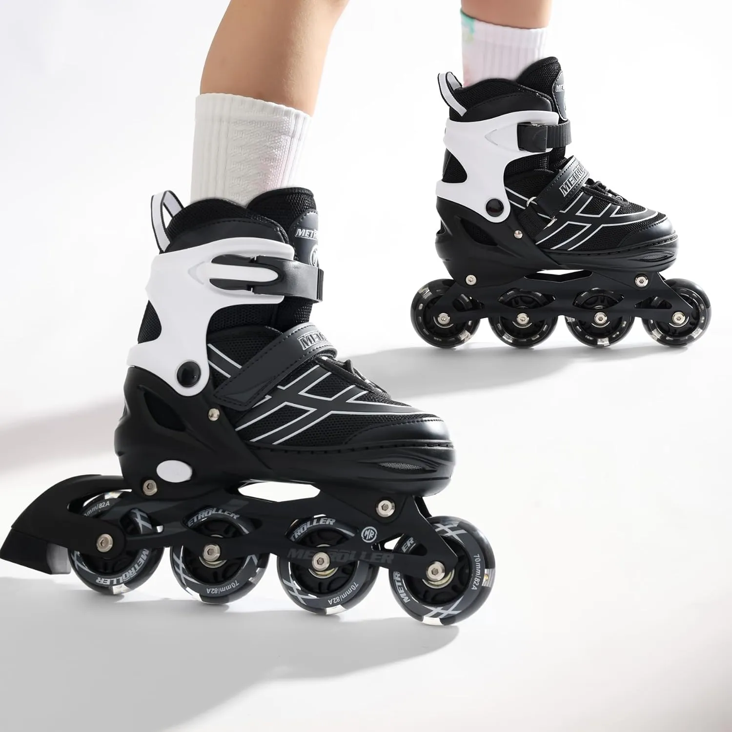 METROLLER Inline Skates for Girls Boys Ages 5-8 8-12 Adjustable Illuminating Wheels Inline Roller Skates for Youth Kids Outdoor Blades