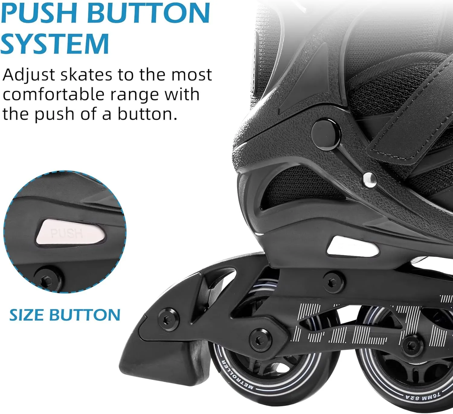METROLLER Women Inline Skates Men Skates for Adult Female Male Adjustable Inline Skates for Teens Boys and Girls.