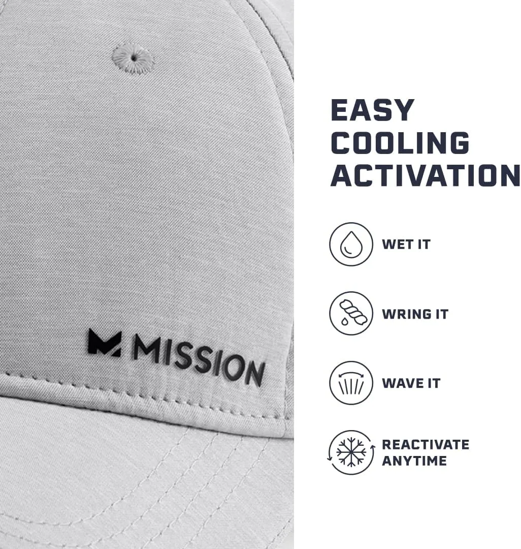 MISSION Cooling Vented Performance Hat Unisex One Size Cap for Workouts, Golf & Running, Sweat & Water Activated Technology