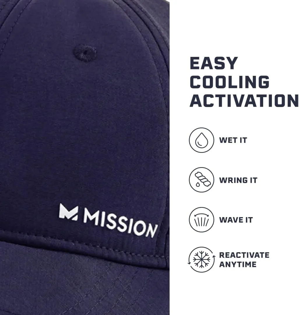 MISSION Cooling Vented Performance Hat Unisex One Size Cap for Workouts, Golf & Running, Sweat & Water Activated Technology