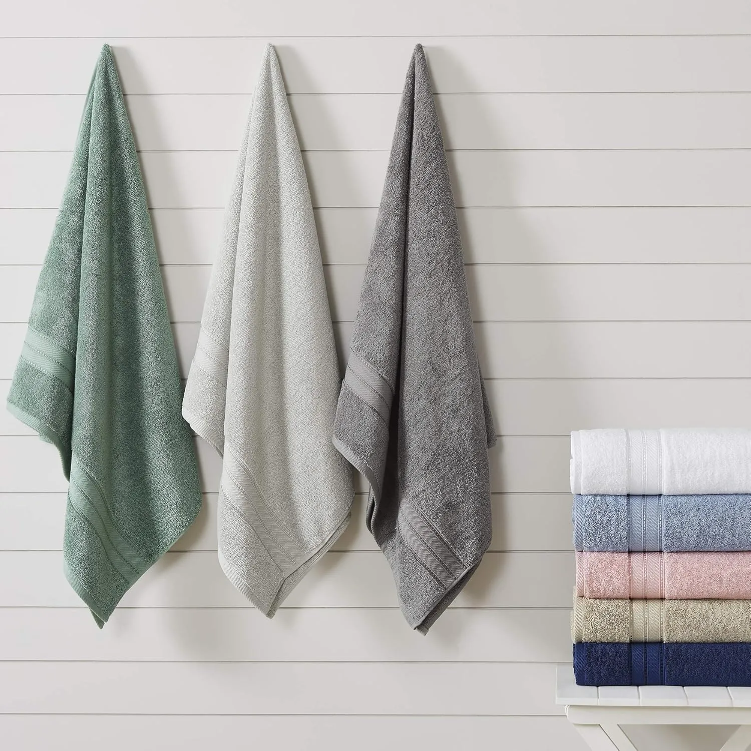 Modern Threads - Spun Loft 6-Piece 100% Combed Cotton Towel Set - Bath Towels, Hand Towels, & Washcloths - Super Absorbent & Quick Dry - 600 GSM - Soft & Plush, Blush
