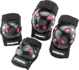 Mongoose Kids BMX Bike Gel Knee and Elbow Pad Set, Multi-Sport Protective Gear for Boys and Girls Age 8 and Up, Kneesavers and Elbowsavers
