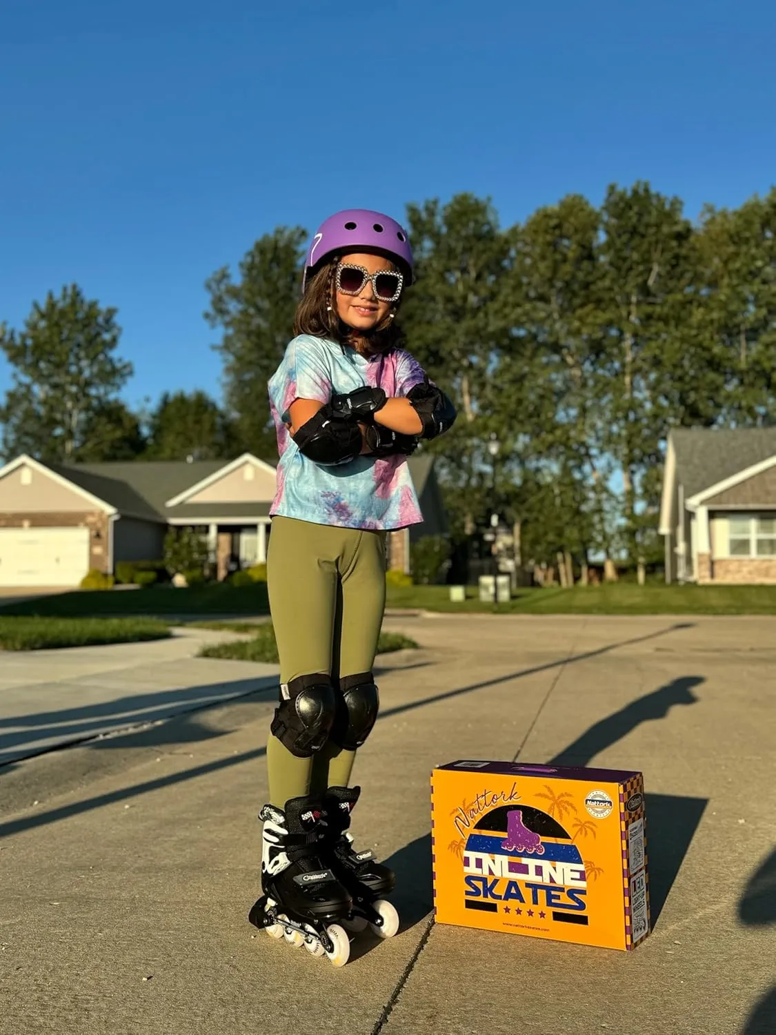 Nattork Kids Inline Skates Adjustable Light up Wheels Blades Roller for Boys Girls- TeenYouth Age 6-12 - Cool Racing Car Decorations Indoor Outdoor Birthday Gift for Son and Grandson