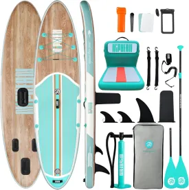 Niphean Inflatable Stand Up Paddle Board with SUP Accessories, Anti-Slip EVA Deck, 106 Inflatable Paddle Boards for Adults & Youth of All Skill Levels