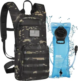NOOLA 3L Hydration Backpack, Water Backpack with TPU Water Bladder, Tactical Hydration Pack for Men Women, Molle Water Backpack for Hiking, Biking, and Hunting
