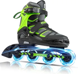 NYCTUS Inline Skates for Kids and Adults, Adjustable Inline Skates for Girls and Boys, Roller Skates for Women and Men with Full Light up Wheels